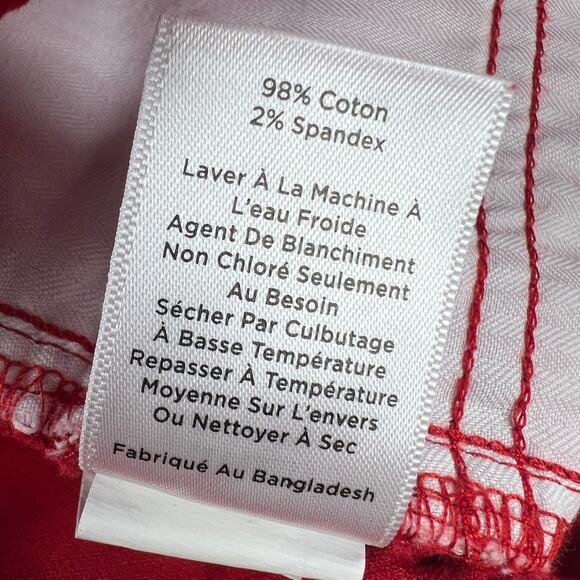 Talbots High Waist Straight Leg Corduroy Jeans Pants Cherry Red Size 14 - Picture 7 of 12